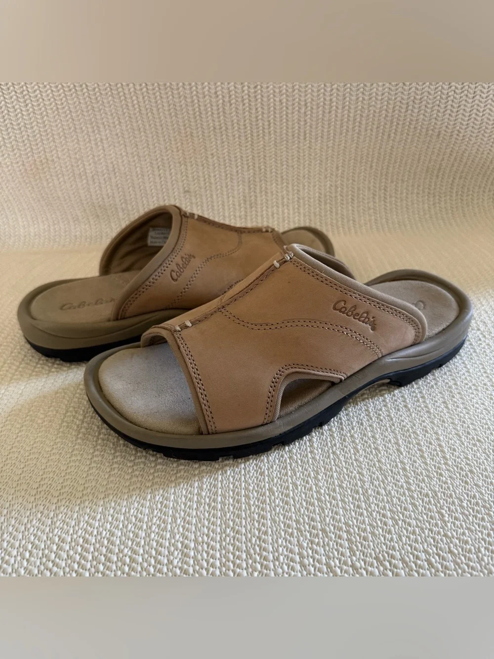 Cabello Women’s Size 9 Taupe Leather Comfort Slide Sandals 82-3824